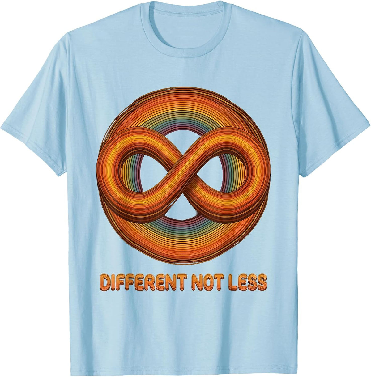 Different Not Less Autism Awareness Design T-Shirt, Men, Baby Blue, 3X-Large - As Pictured
