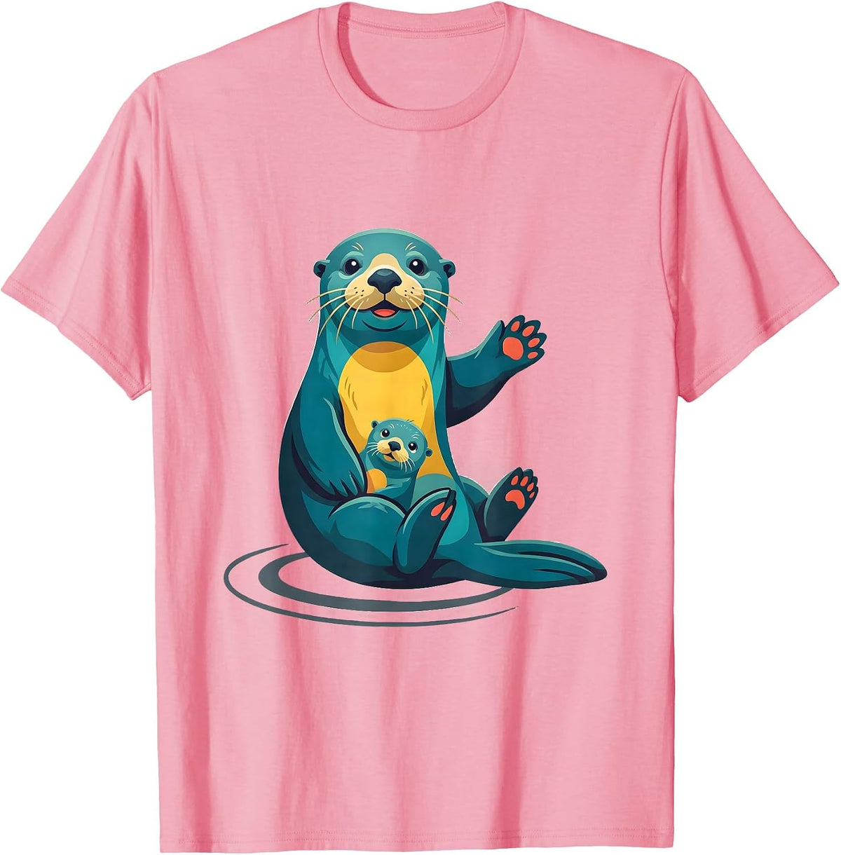 Men's Sea Otter Pair Cute Otter Lover Humor Gift T-Shirt - Pink