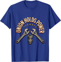 Union Holds Power Sign Painter Skilled Trades Worker Labor T-Shirt - Royal Blue
