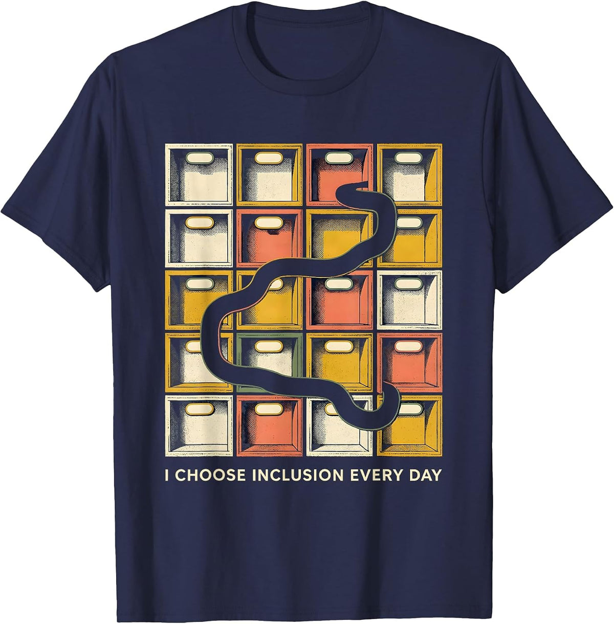 I Choose Inclusion Every Day Inspirational Special Ed T-Shirt - Navy Blue