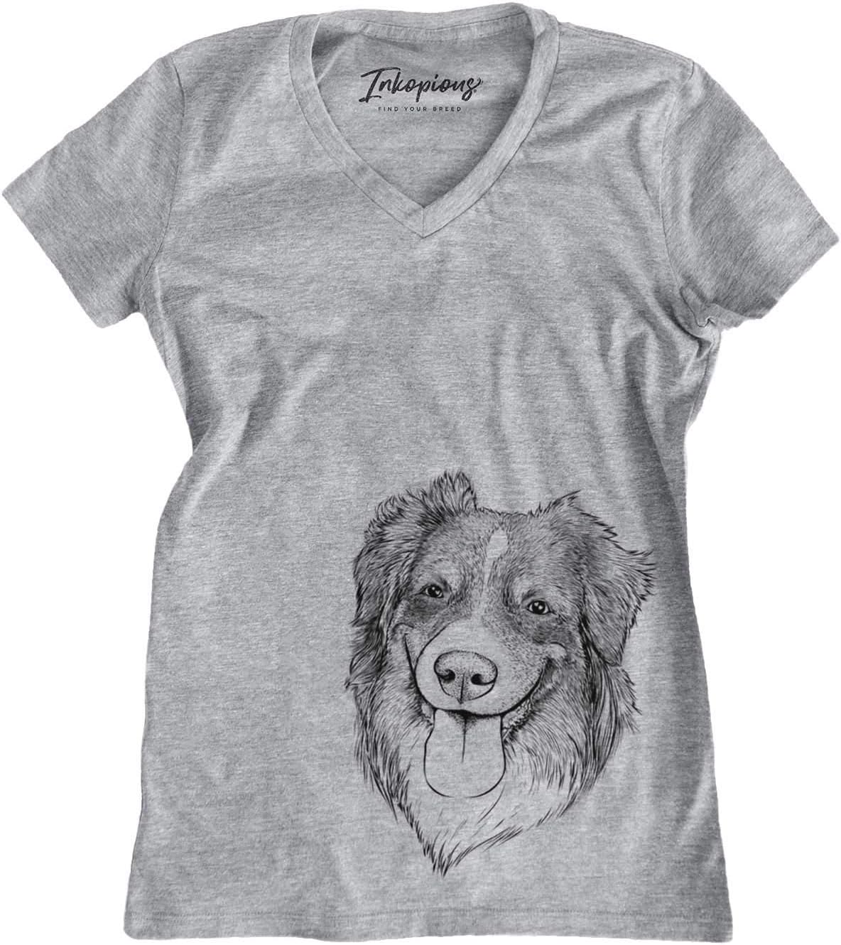 Bare Siena the Australian Shepherd Dog Triblend T-Shirt - Grey V-neck