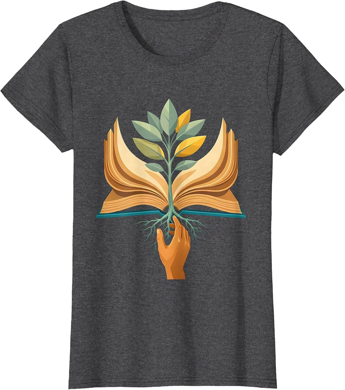 Women's School Counselor Nurturing Minds Graphic Tee T-Shirt - Dark Heather Grey