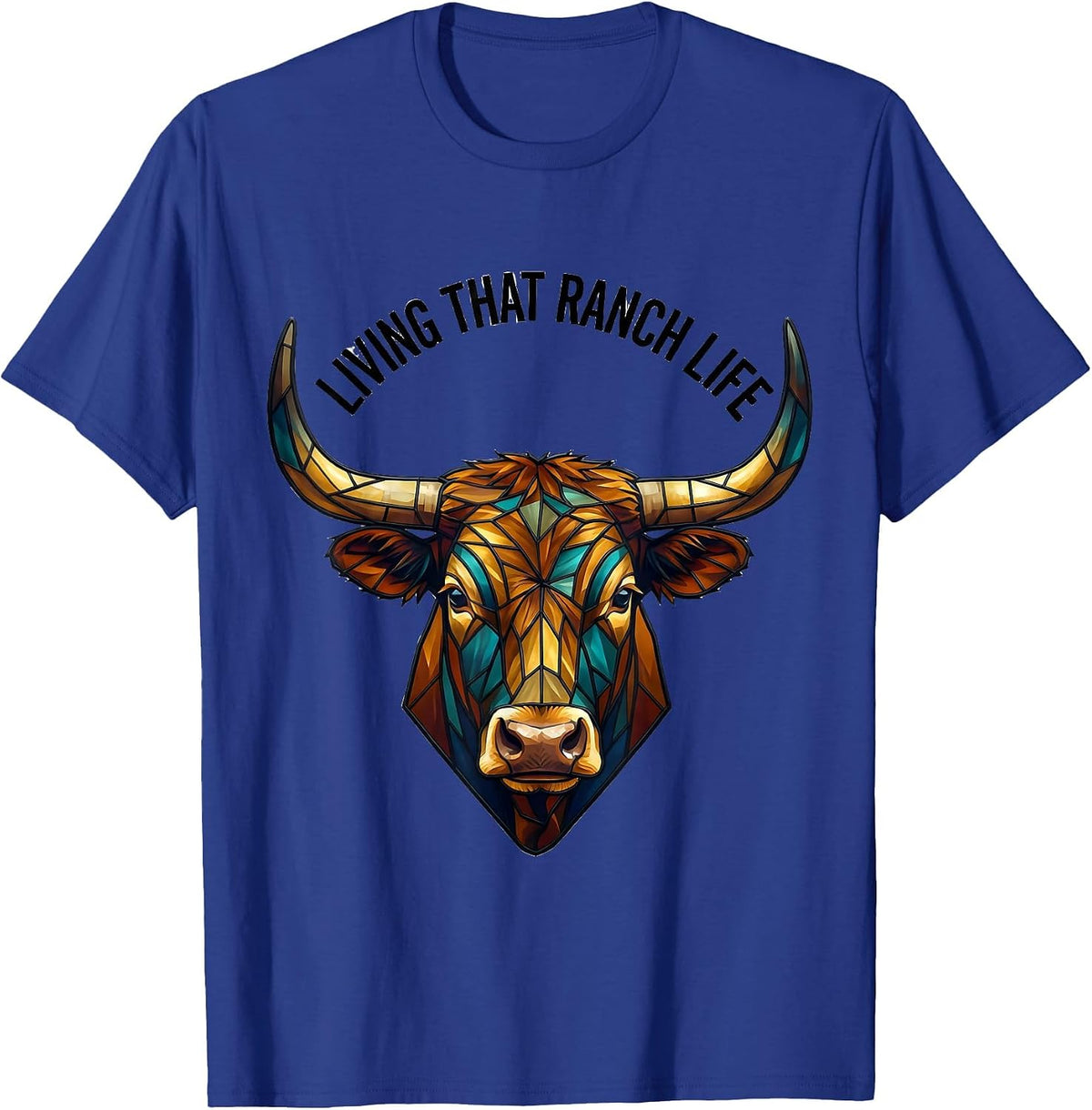 Living That Ranch Life Graphic Design T-Shirt - Royal Blue