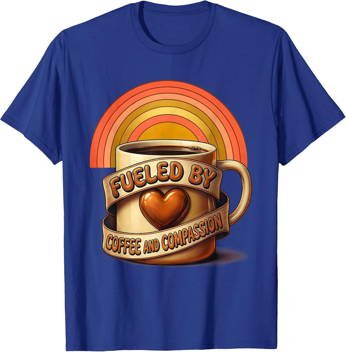 Fueled by Coffee and Compassion Special Education T-Shirt - Royal Blue