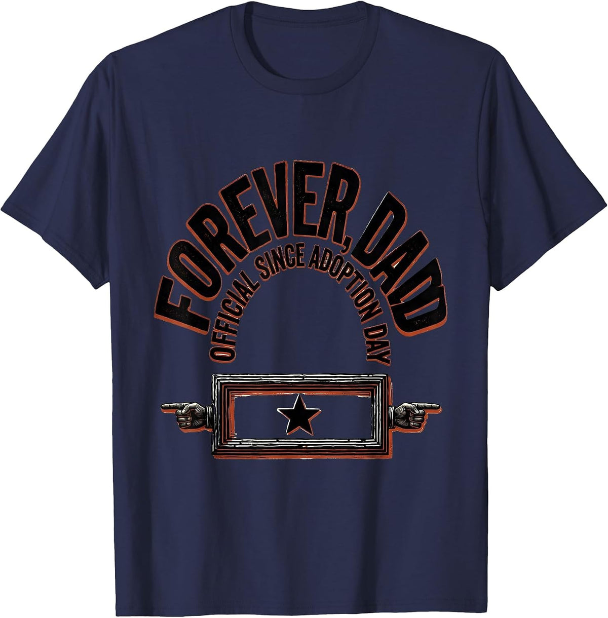 Forever Dad, Official Since Adoption Day Adoptive Parent T-Shirt - Navy Blue