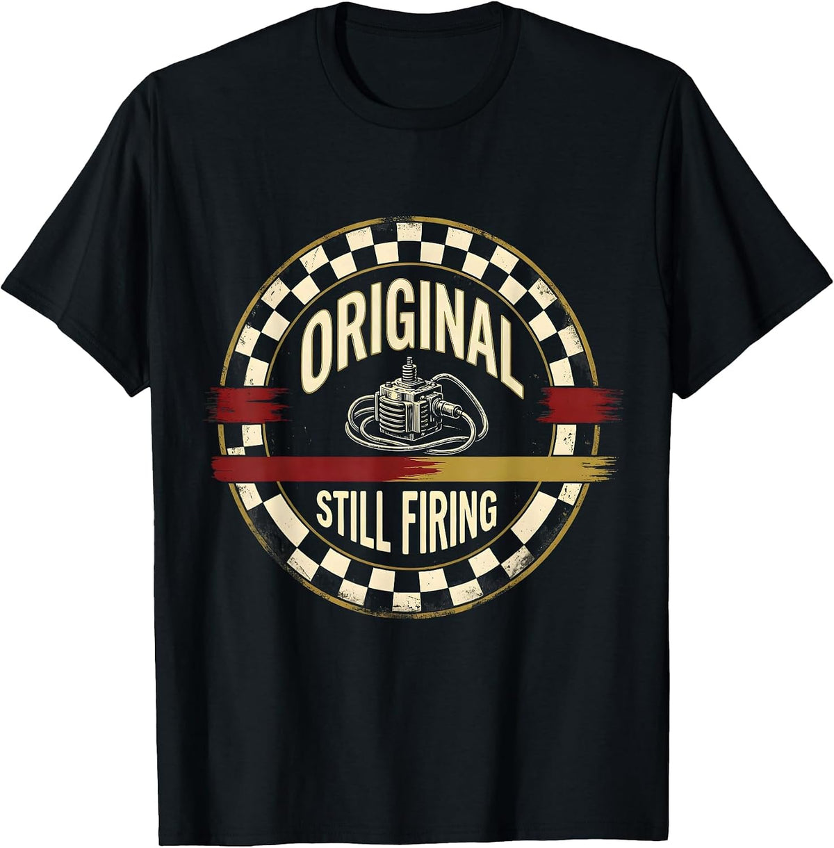 Men's Original Still Firing Vintage Retro Classic Car Racing T-Shirt - Black
