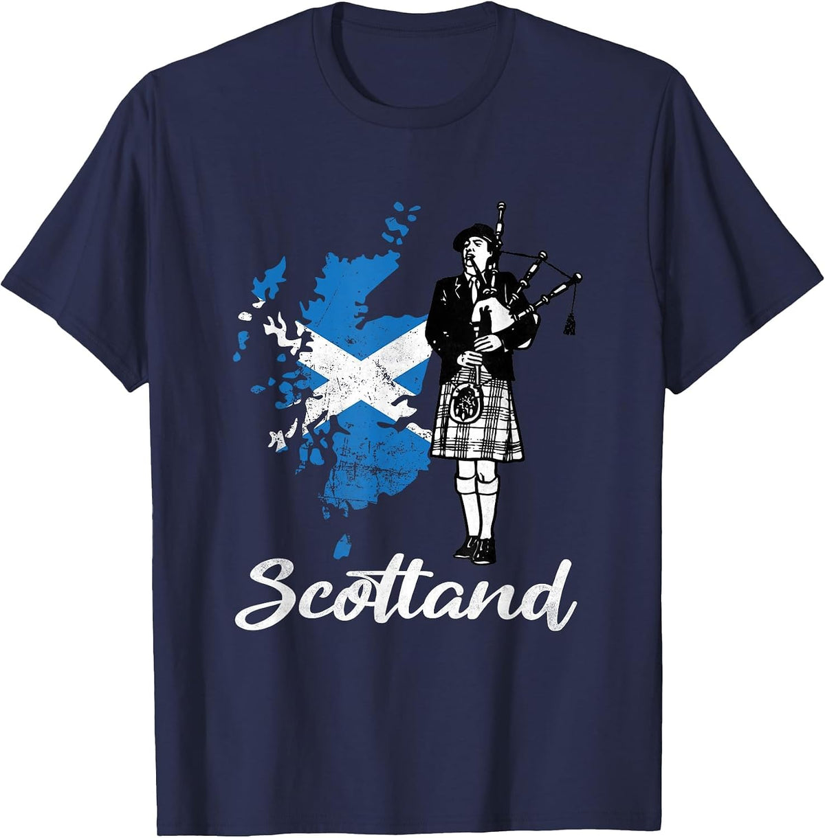 Scotland Bagpipe Scottish Bagpipe T-Shirt - Navy Blue