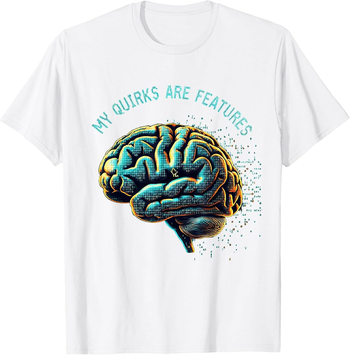 Men's My Quirks Are Features Autism Awareness Design T-Shirt - White