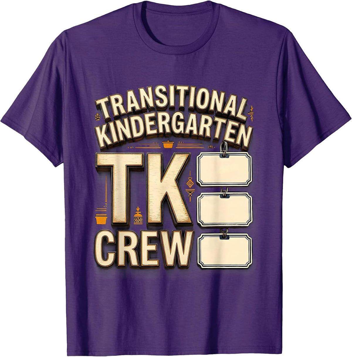 TK Crew Cheerful Transitional Kindergarten Teacher Team T-Shirt - Purple