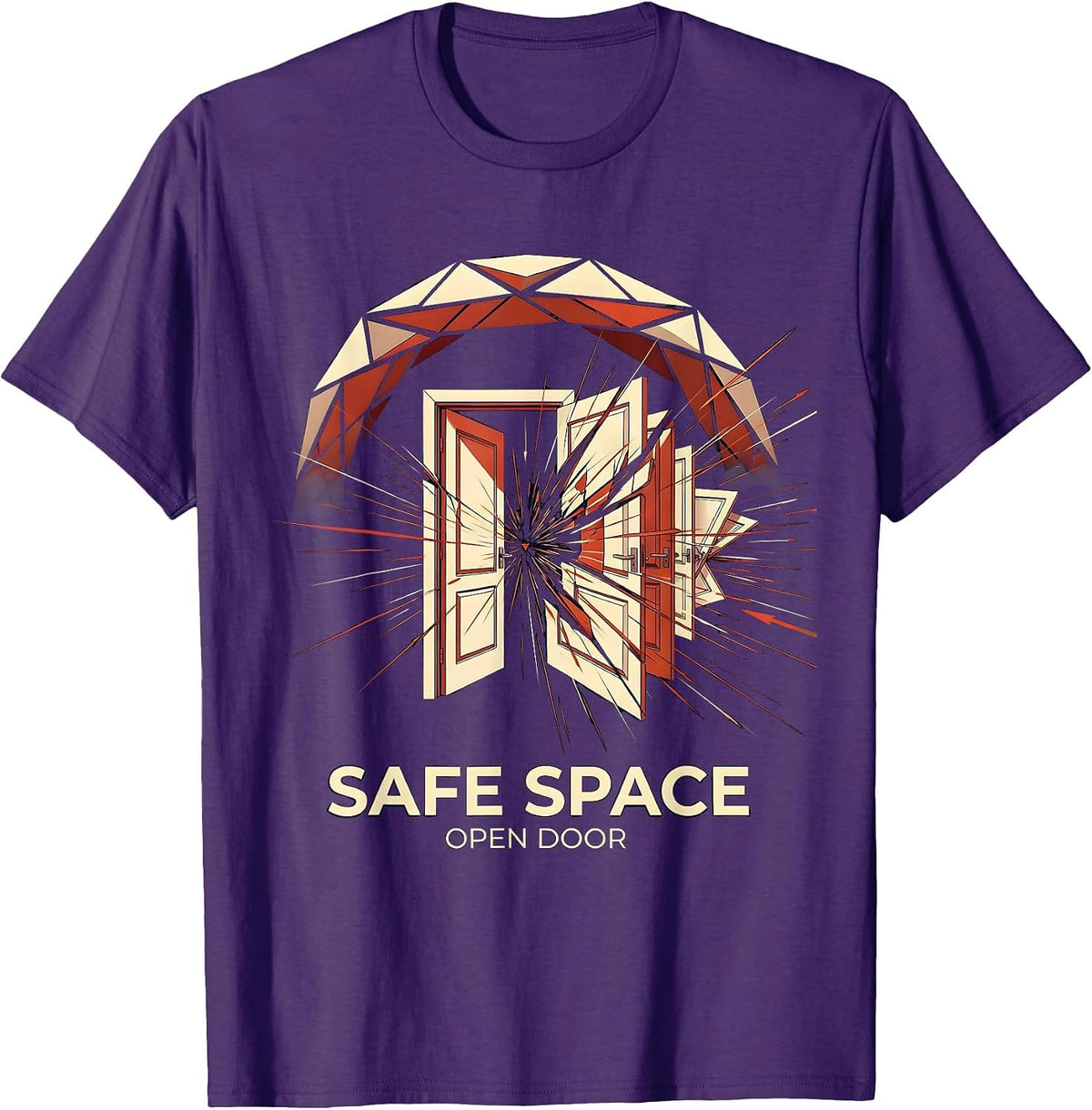Men's Safe Space Open Door School Counselor Design T-Shirt - Purple