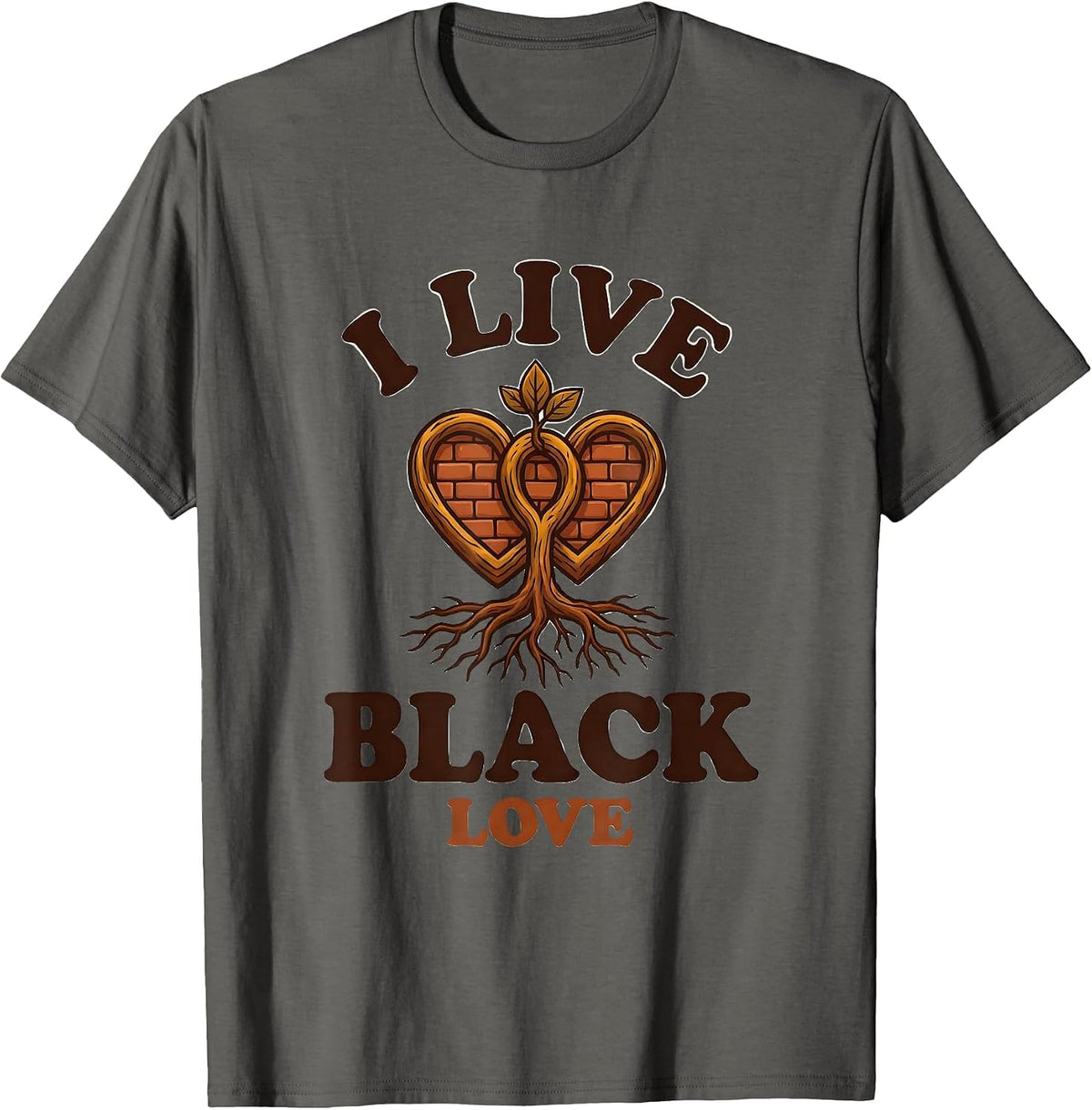 Men's I Live Black Love Pride African American Identity Statement T-Shirt - Asphalt Grey