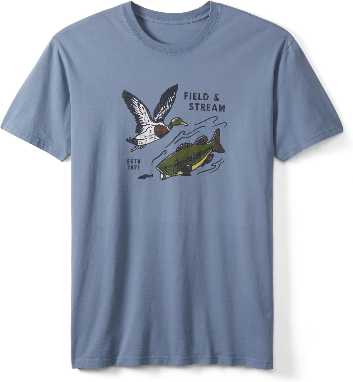 Field & Stream Unisex Short Sleeve Graphic Tee, Blue Streamer, Medium - As Pictured
