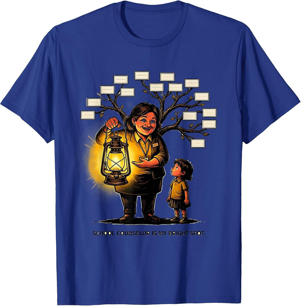 School Counselor Is My Bright Spot Funny Appreciation Gift T-Shirt - Royal Blue