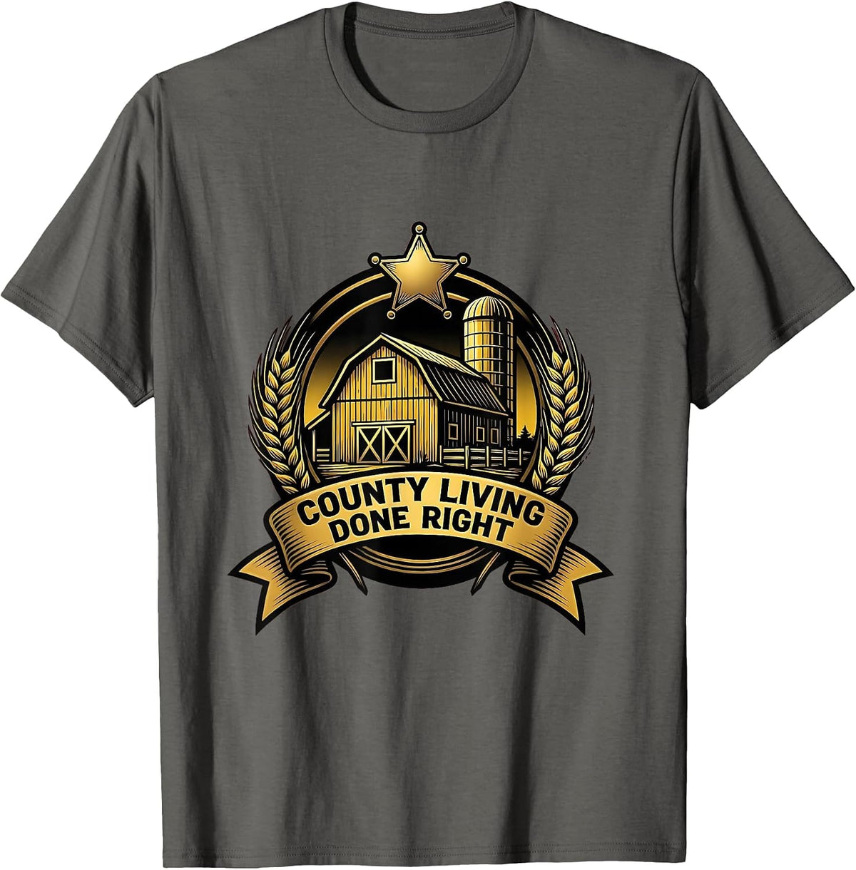 County Living Done Right Proud FB County Design T-Shirt - Asphalt Grey