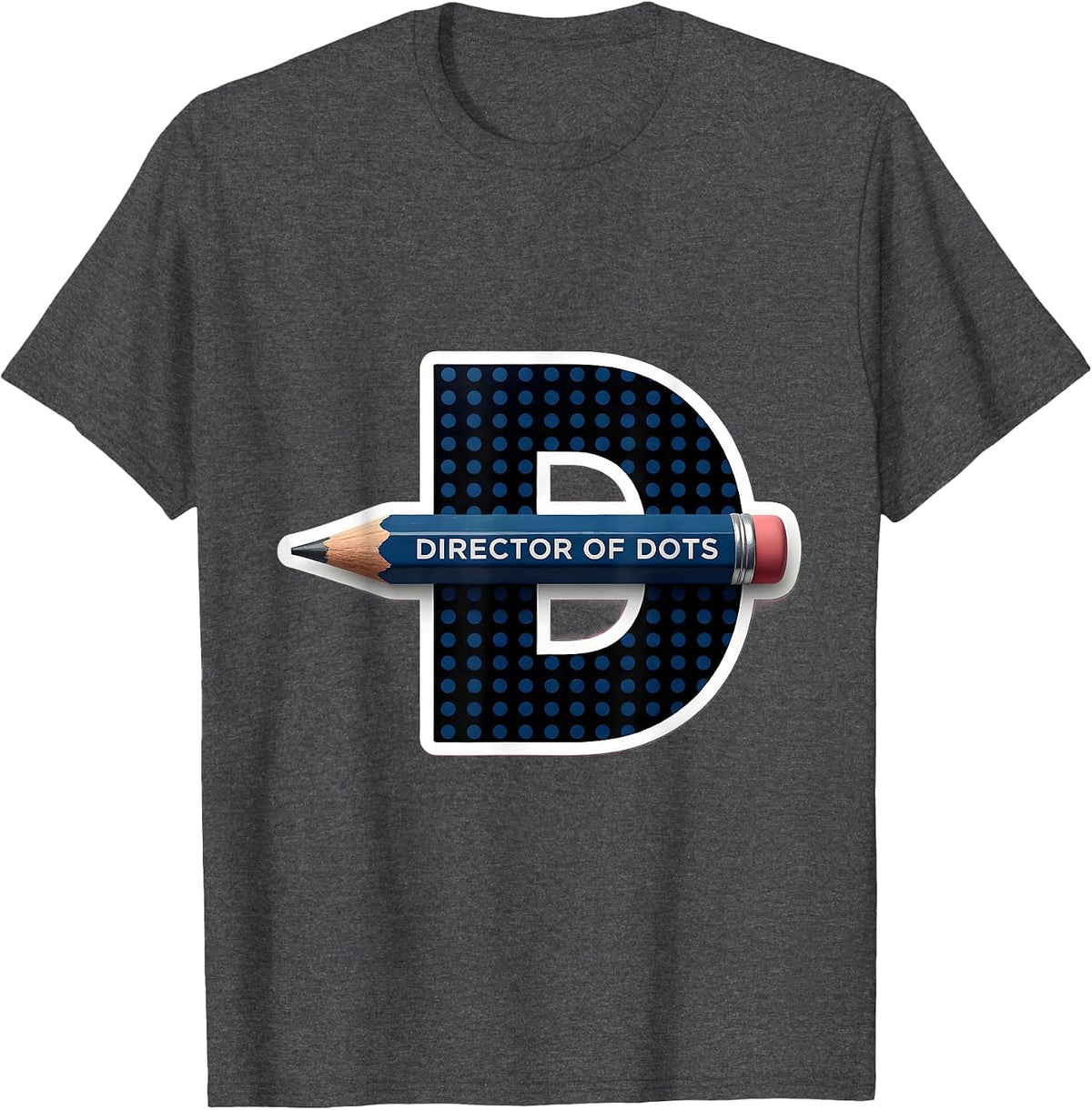 Men's Director Of Dots Sticker Style Pre-K Teacher Back To School T-Shirt - Dark Heather Grey