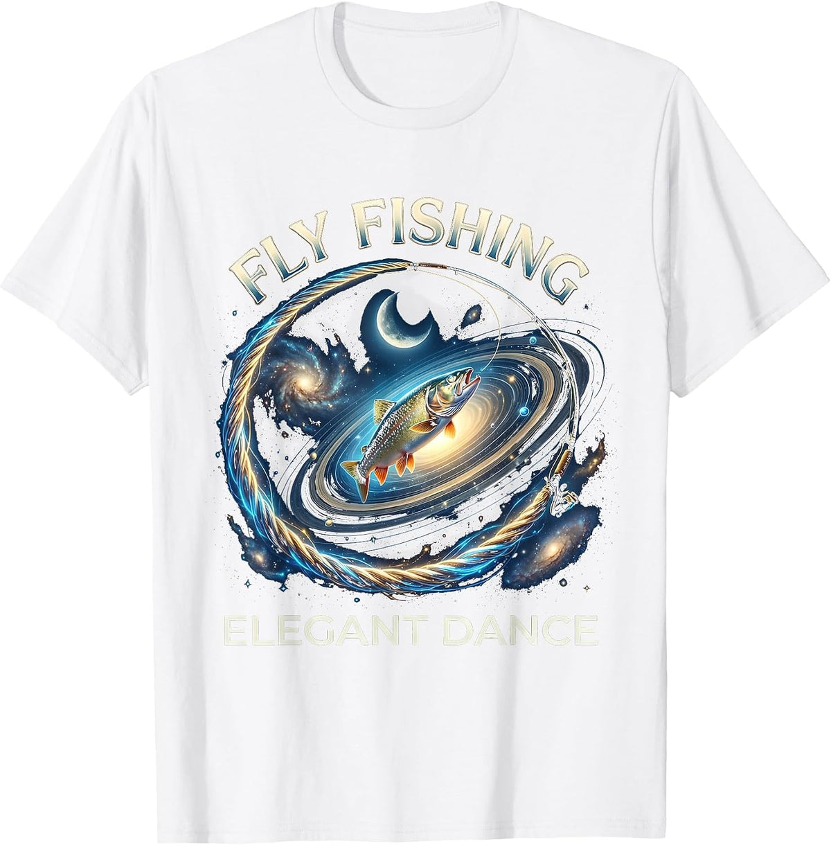 Fly Fishing Elegant Dance Angler Design T-Shirt - White