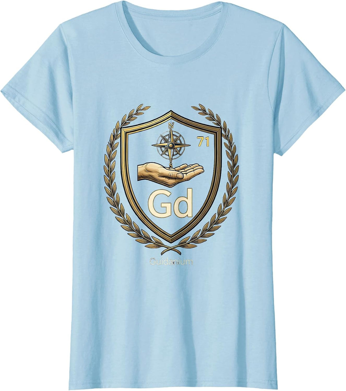 Women's 71 Gd Guidanium Funny Chemistry Element Nerd Gift T-Shirt - Baby Blue