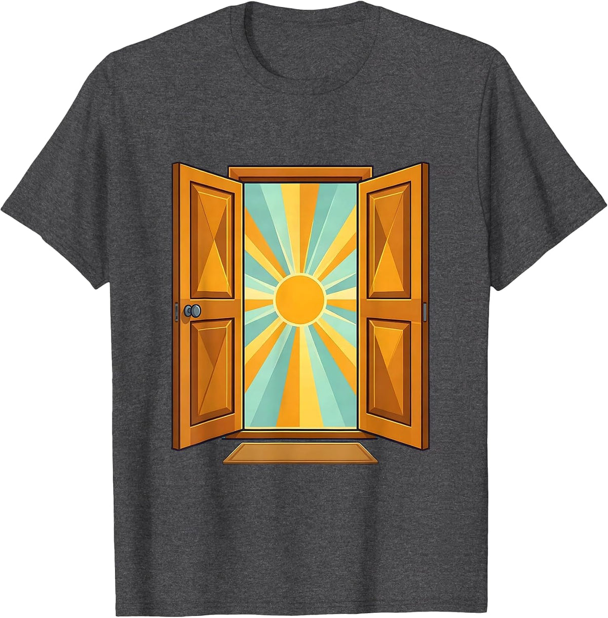 Men's School Counselor Open Door Sunlight Graphic T-Shirt - Dark Heather Grey