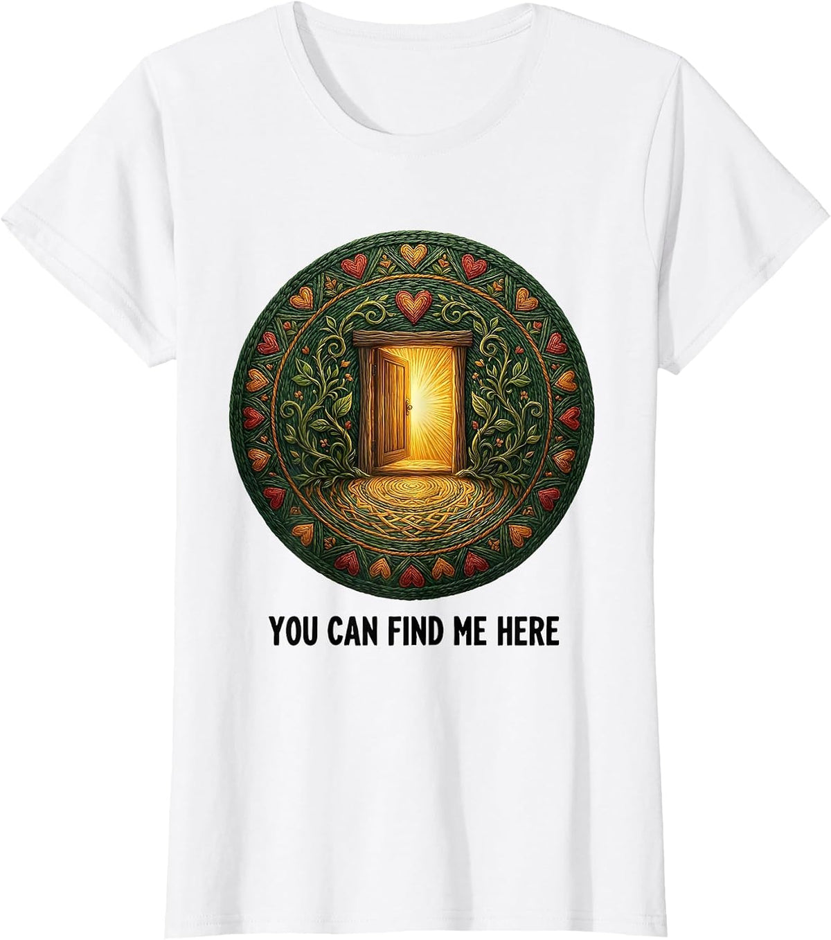 You Can Find Me Here Folk Art School Counselor Staff T-Shirt - White