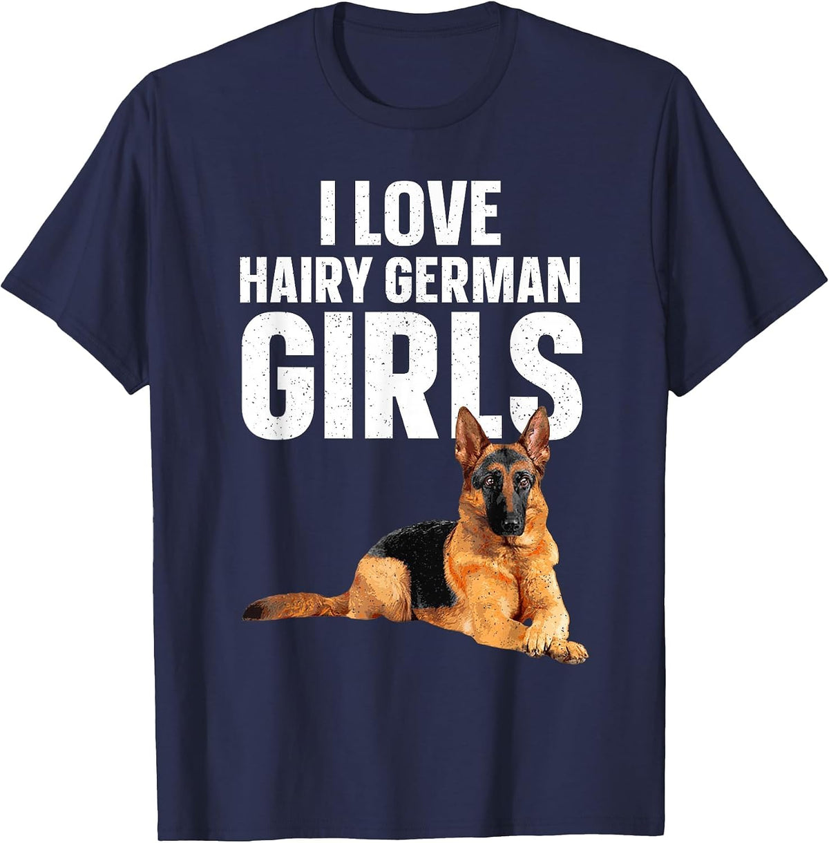 Cool German Shepherd Art for Men Women German Shepherd Lover T-Shirt - Navy Blue