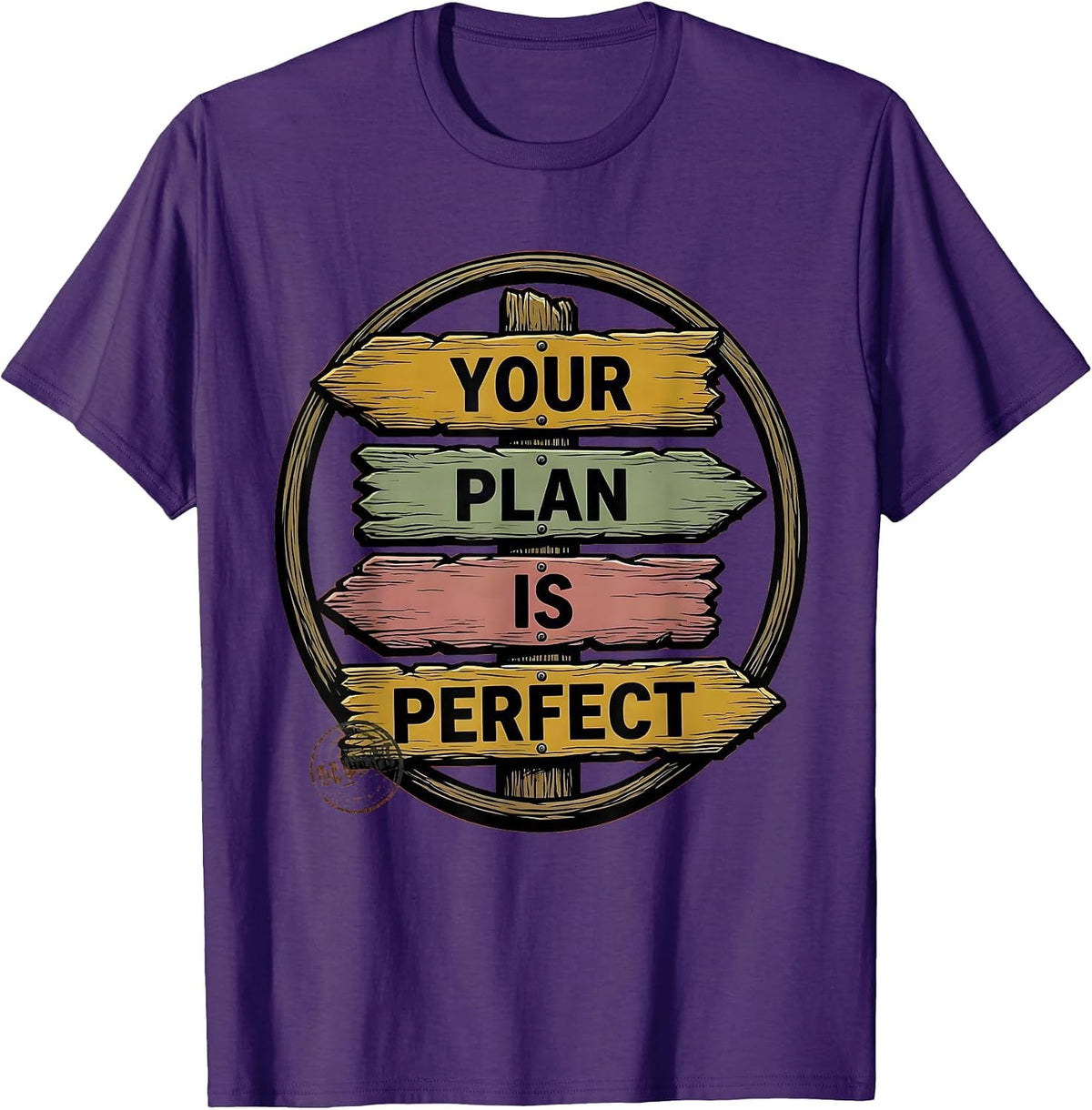Men's Your Plan Is Perfect Bold Hand-Drawn School Counselor T-Shirt - Purple