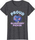 Women's Proud Blueberry Picker Red White and Blueberries T-Shirt - Dark Heather Grey