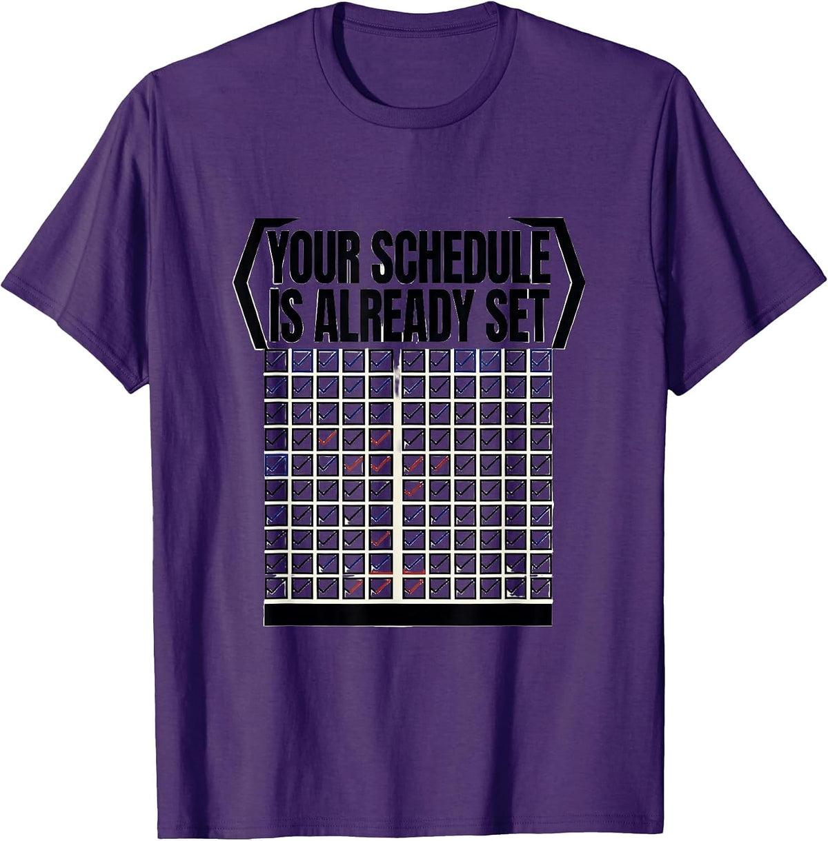 Men's Your Schedule Is Already Set Groovy School Counselor T-Shirt - Purple