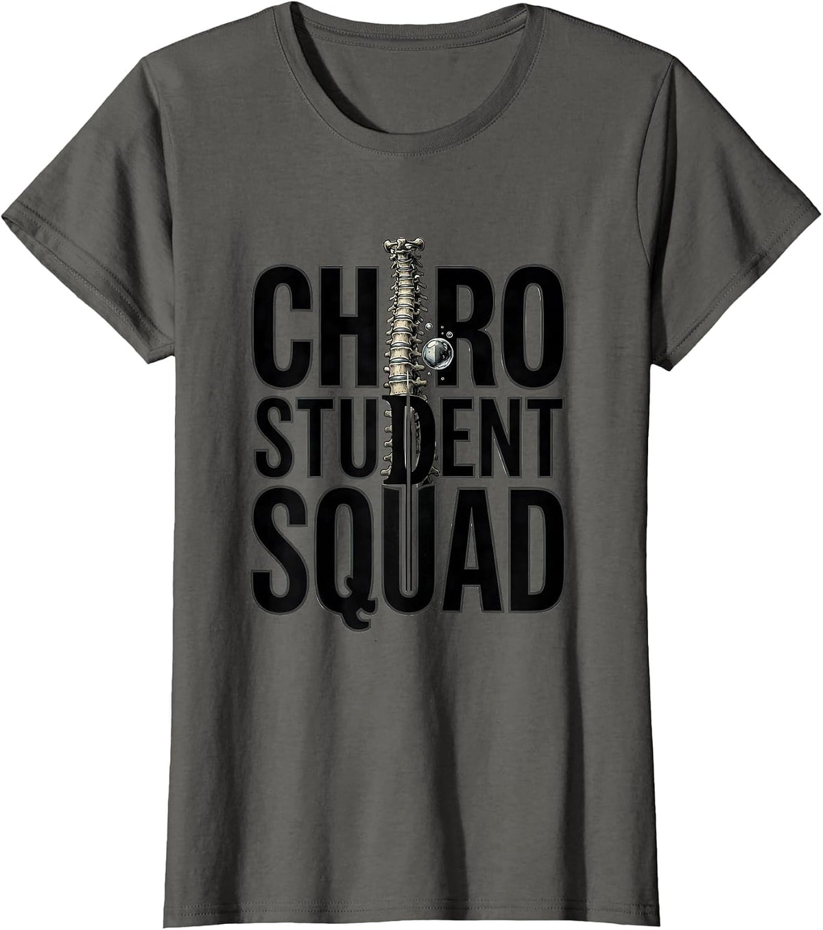 Women's Chiro Student Squad Funny Chiropractic Student Graduation T-Shirt - Asphalt Grey