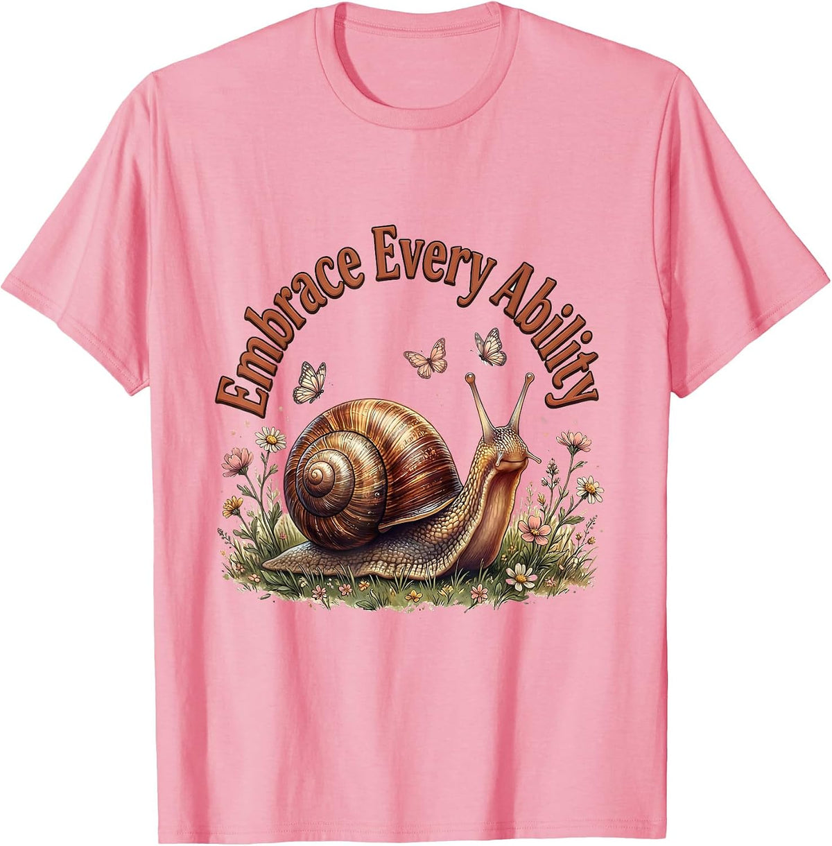 Men's Embrace Every Ability Down Syndrome Awareness Design T-Shirt - Pink