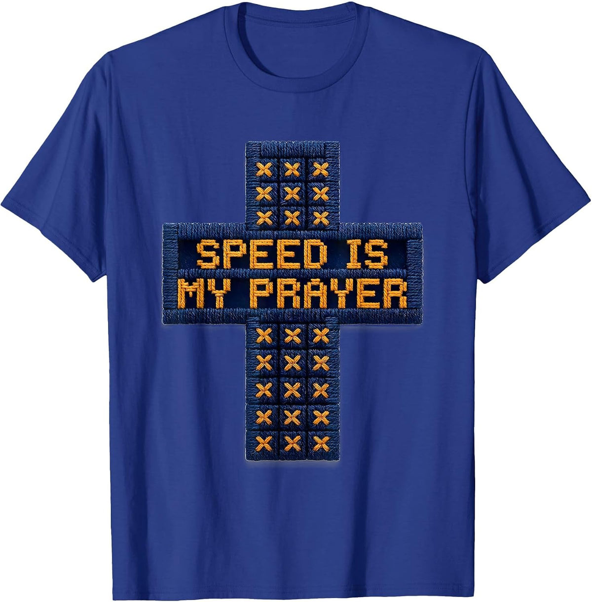 Men's Godspeed Speed Is My Prayer Graphic Design T-Shirt - Royal Blue
