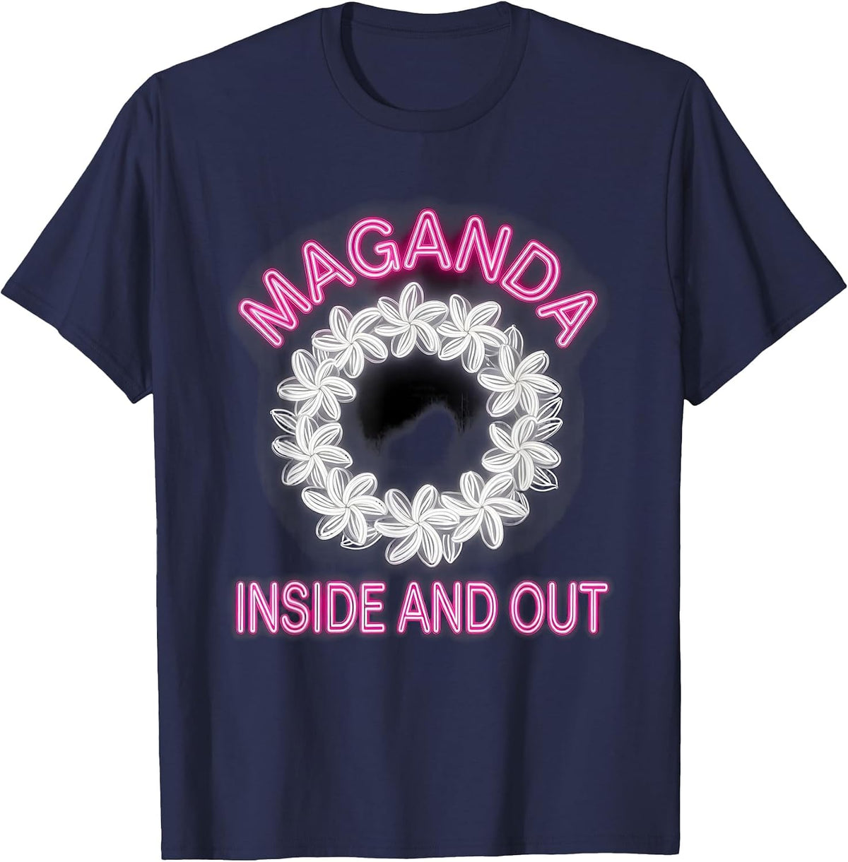 Maganda Inside and Out Filipino Pride Design T-Shirt - Navy Blue