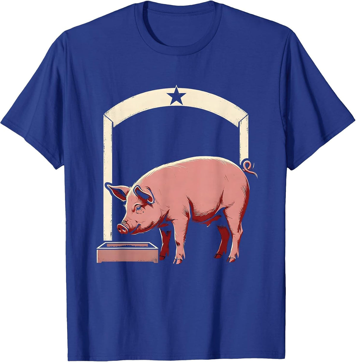 Men's Pig Lover Showcard Farm Humor Casual T-Shirt - Royal Blue
