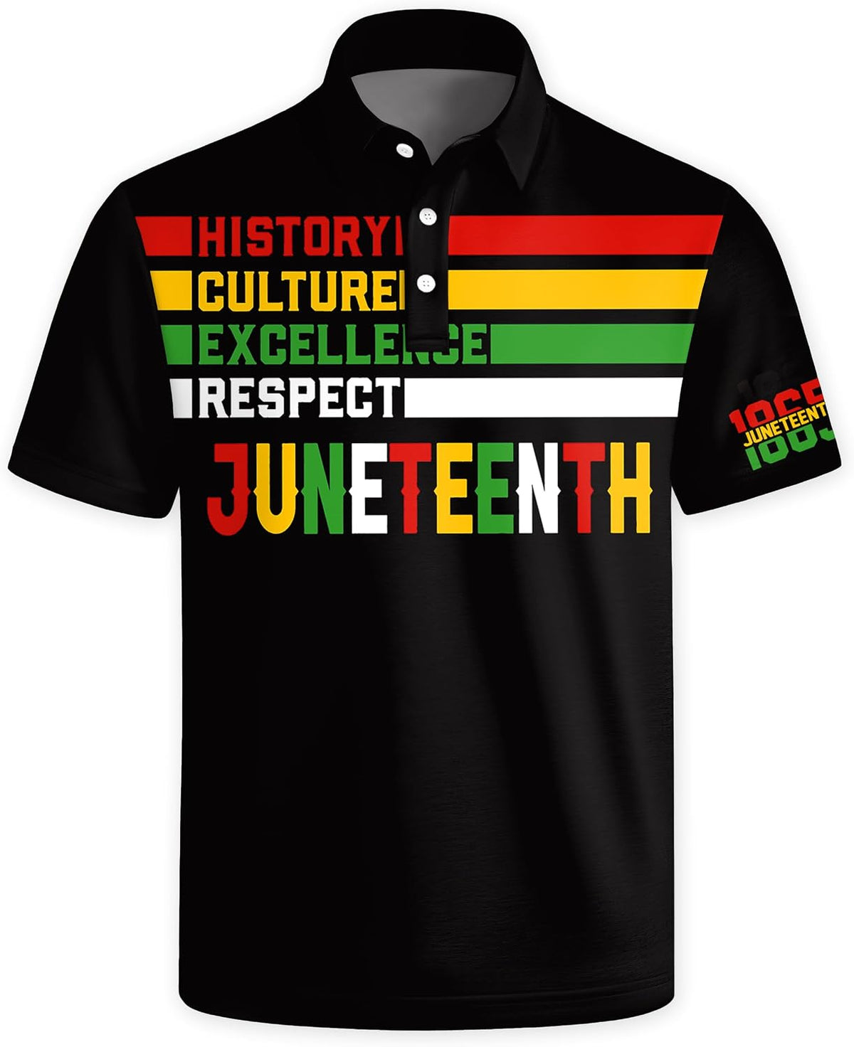 Mens Juneteenth Golf Shirt Holiday Party Short Sleeve Black Freedom Polo Tops - Juneteenth 1865