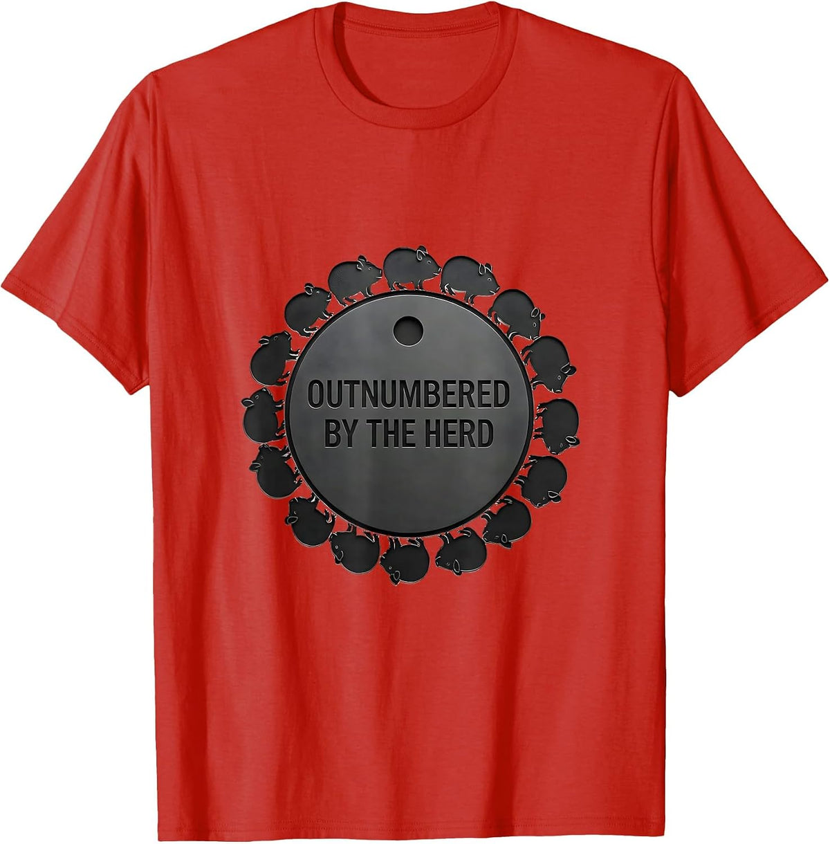 Men's Outnumbered By The Herd Funny Guinea Pig Owner Pet Lover T-Shirt - Red