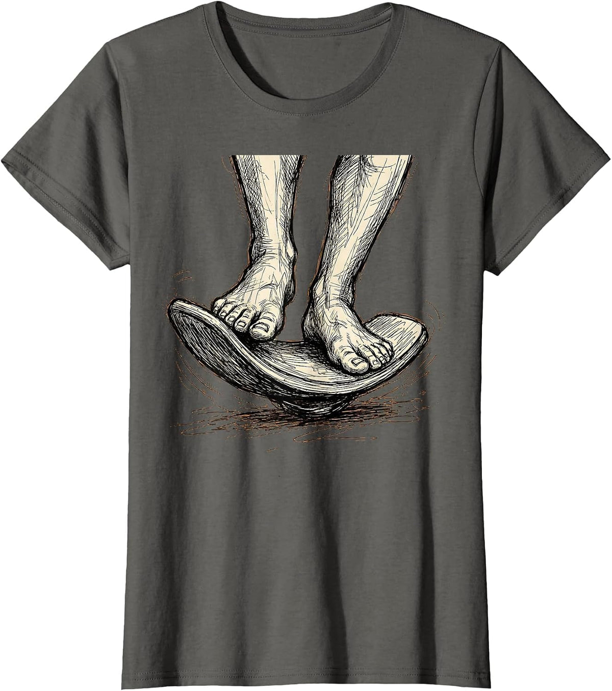 Women's Physical Therapy Balance Board Graphic T-Shirt - Asphalt Grey