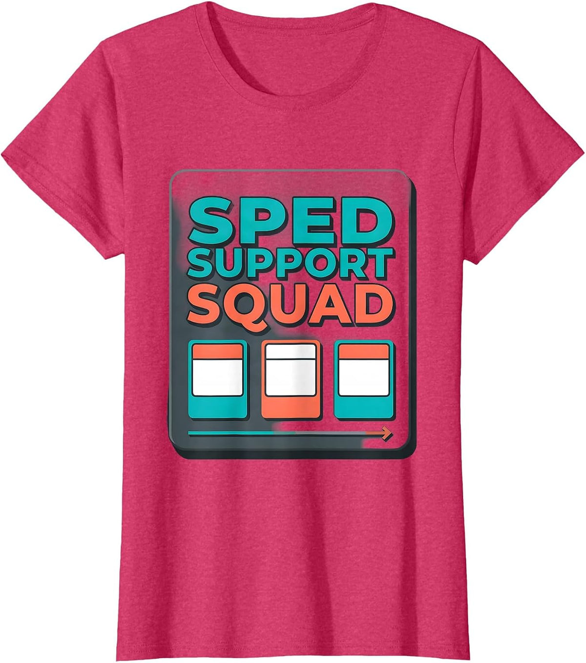 Women's SPED Support Squad Special Education Teacher Aide Staff T-Shirt - Red Heather