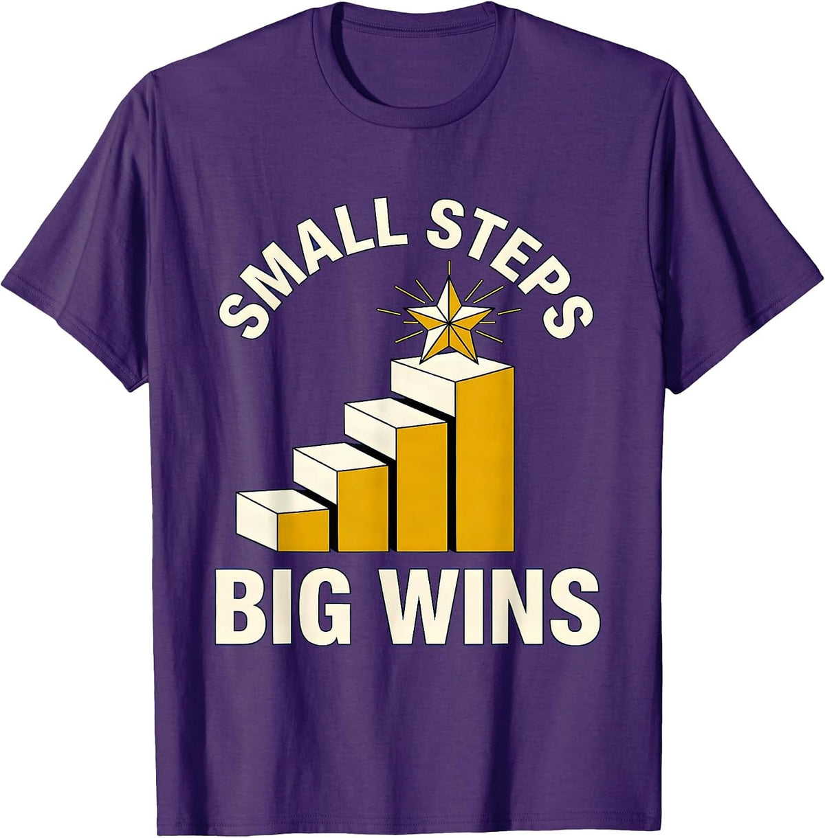 Men's Small Steps Big Wins Special Education Design T-Shirt - Purple