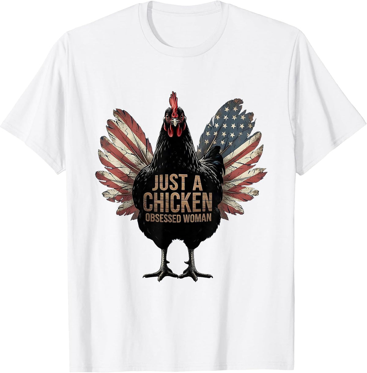 Men's Just a Chicken Obsessed Woman Funny Design T-Shirt - White