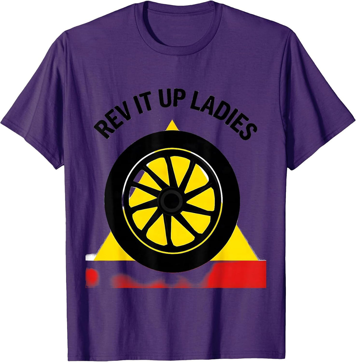 Rev It Up Ladies Motorcycle Rider Design T-Shirt, Men, Purple, Medium - As Pictured