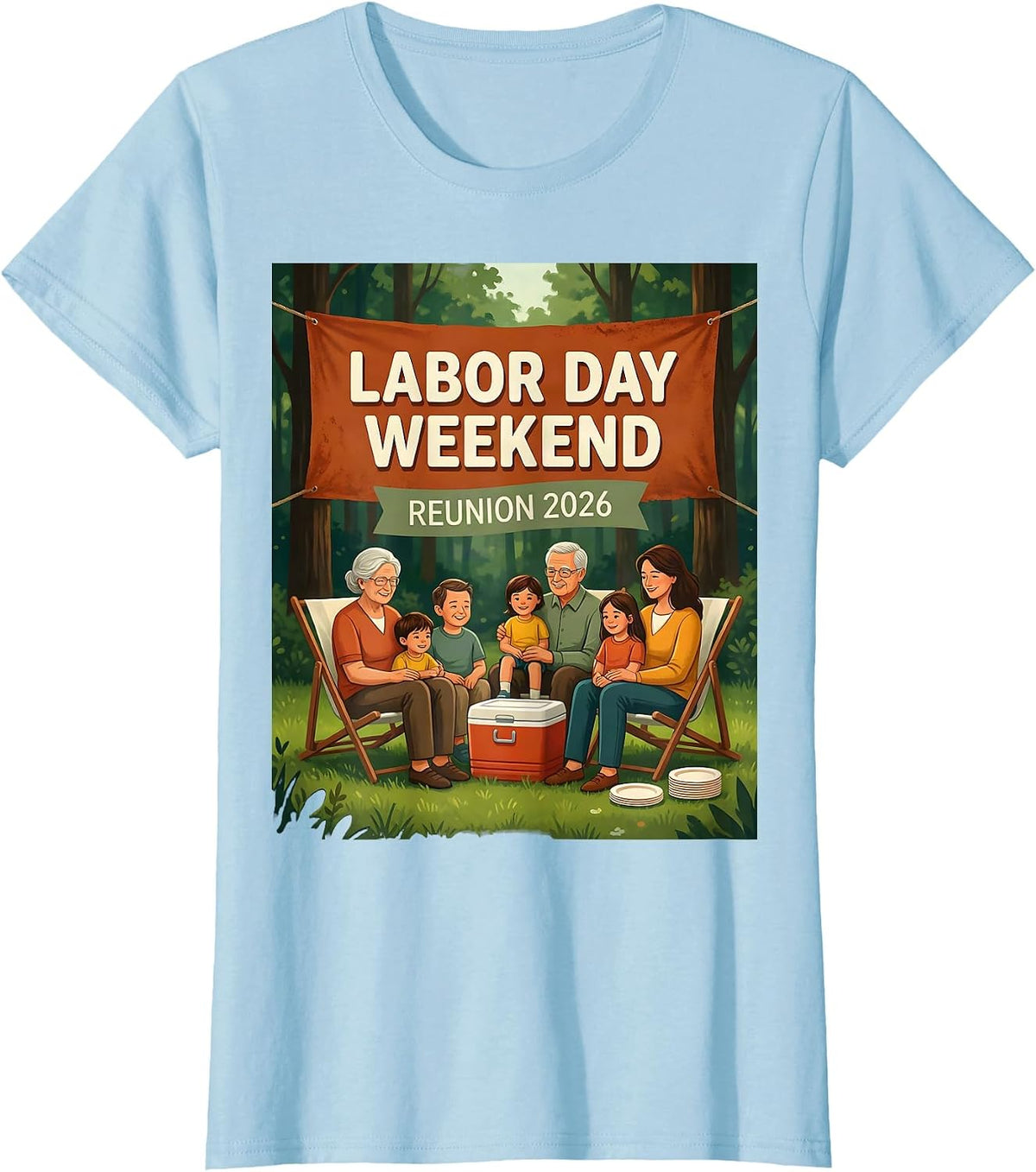 Labor Day Weekend Reunion 2026 Family Matching Group T-Shirt - Baby Blue