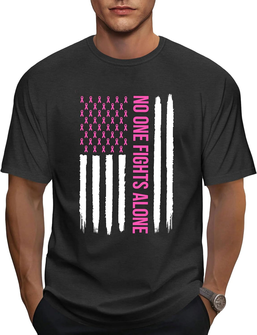 Breast Cancer Shirts for Men in October We Wear Pink Tshirt - Flaggrey1