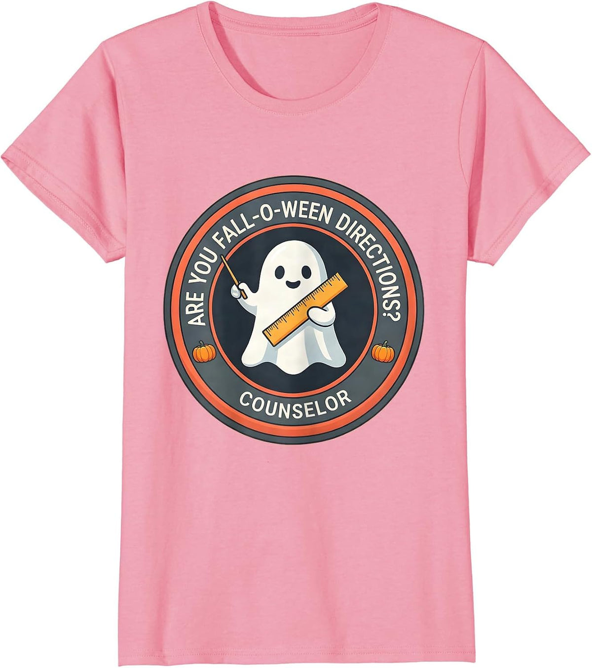 Women's Are You Fall-O-Ween Directions? Counselor Teacher T-Shirt - Pink