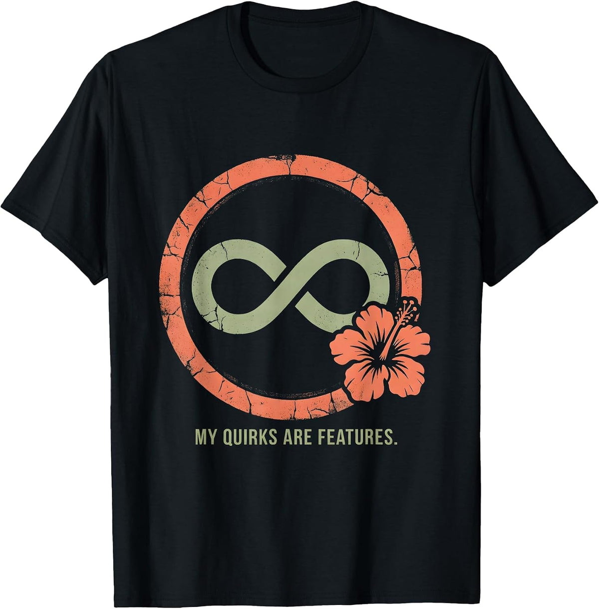 Men's My Quirks Are Features Autism Awareness Design T-Shirt - Black