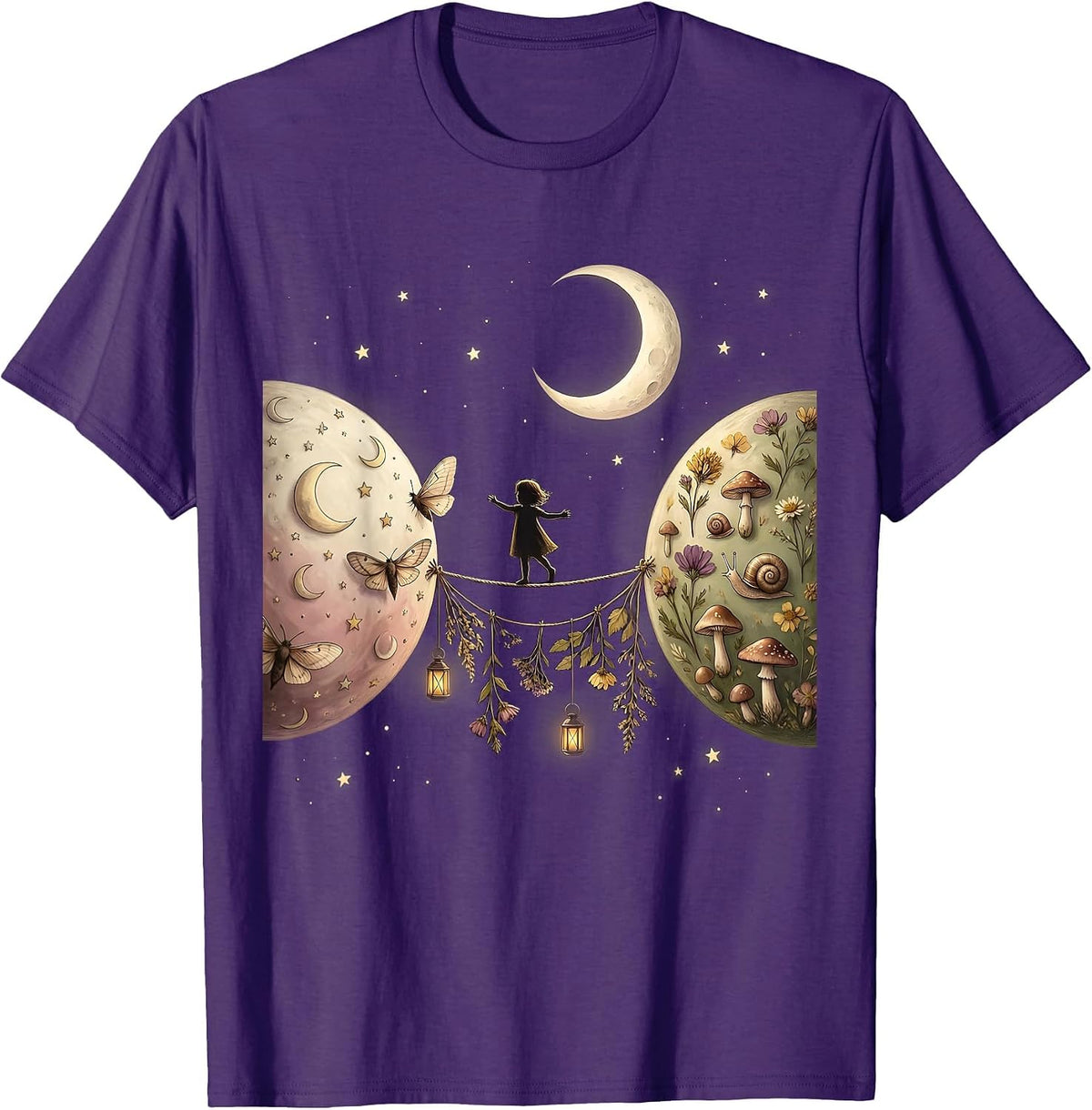 Autism Awareness Child Balancing Between Planets T-Shirt - Purple
