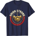 Union Strong Skilled Trades Worker Labor Day Solidarity T-Shirt - Navy Blue