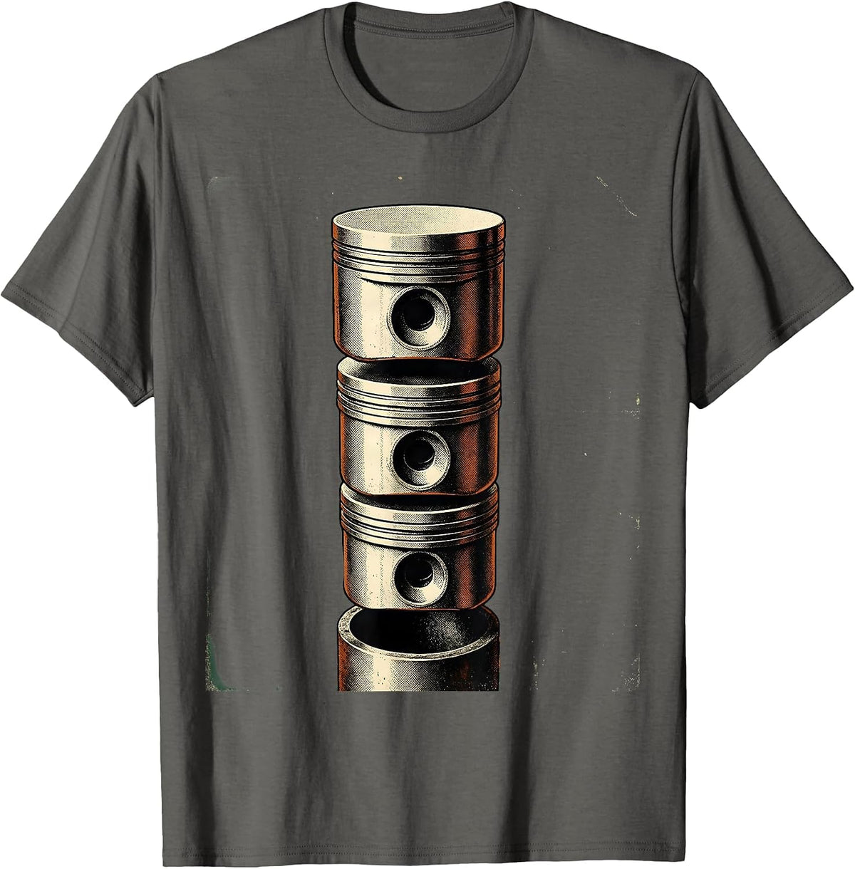 Crankshaft Engine Blocks Vintage Auto Mechanic Humor T-Shirt - Asphalt Grey