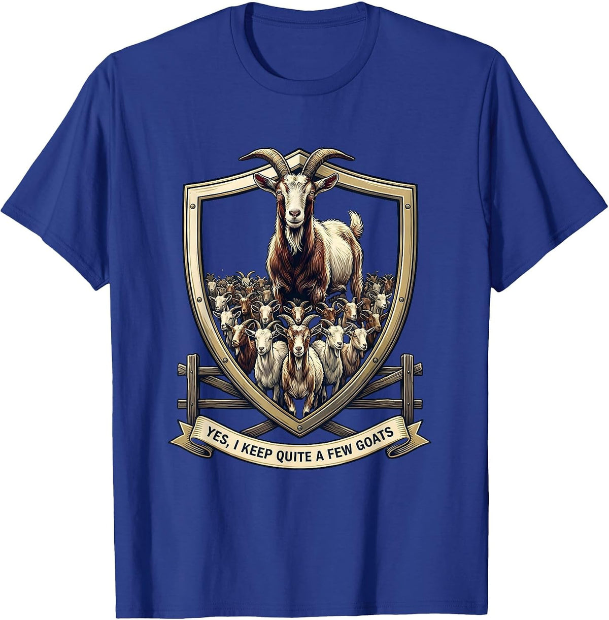 Men's Yes I Keep Quite A Few Goats Funny Goat Lover Farm Animal T-Shirt - Royal Blue