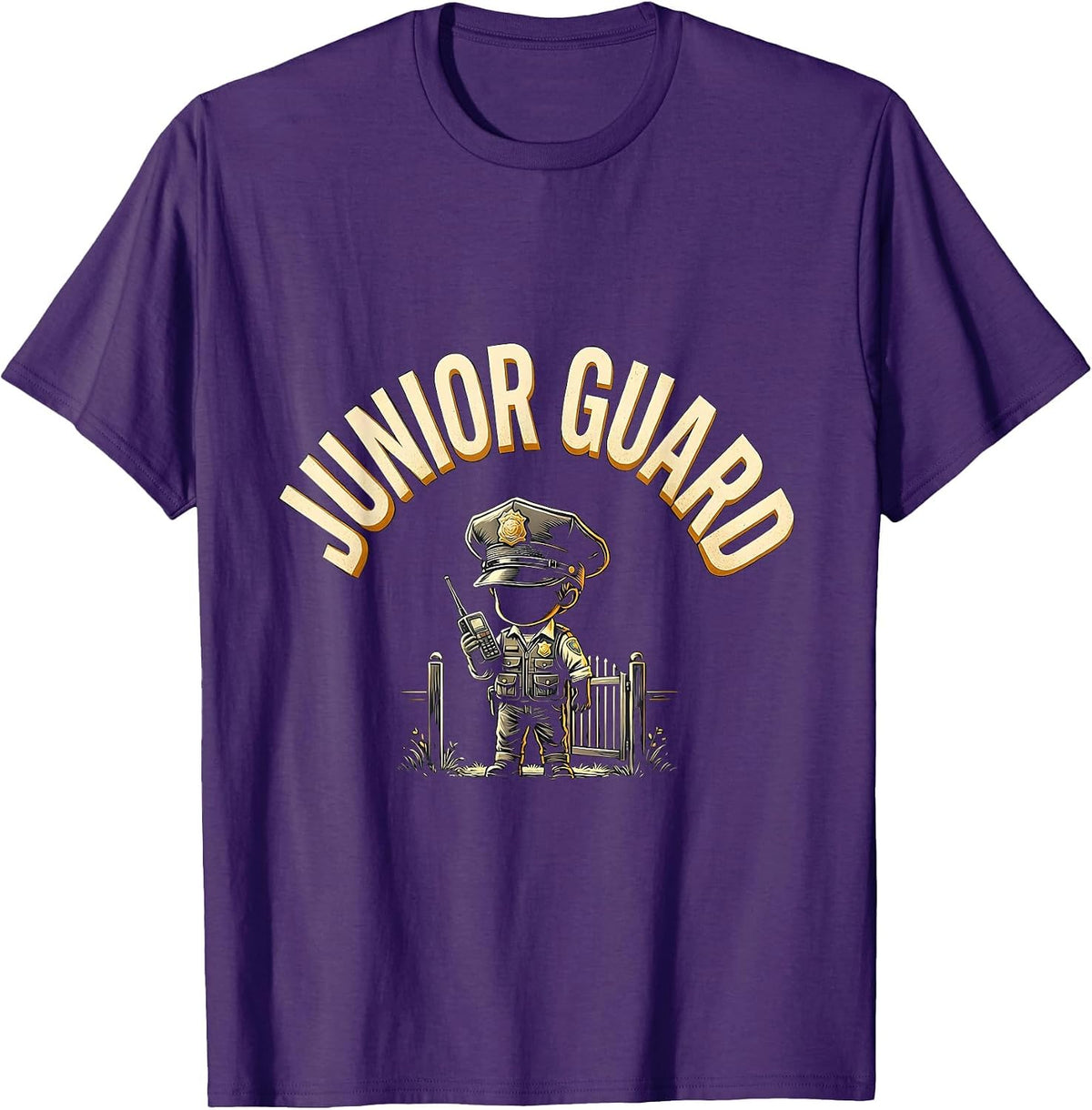 Men's JUNIOR GUARD Funny Security Guard Costume Halloween Humor T-Shirt - Purple
