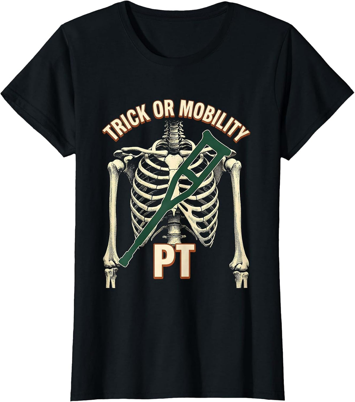 Trick Or Mobility PT Vintage Physical Therapy Halloween T-Shirt - Black