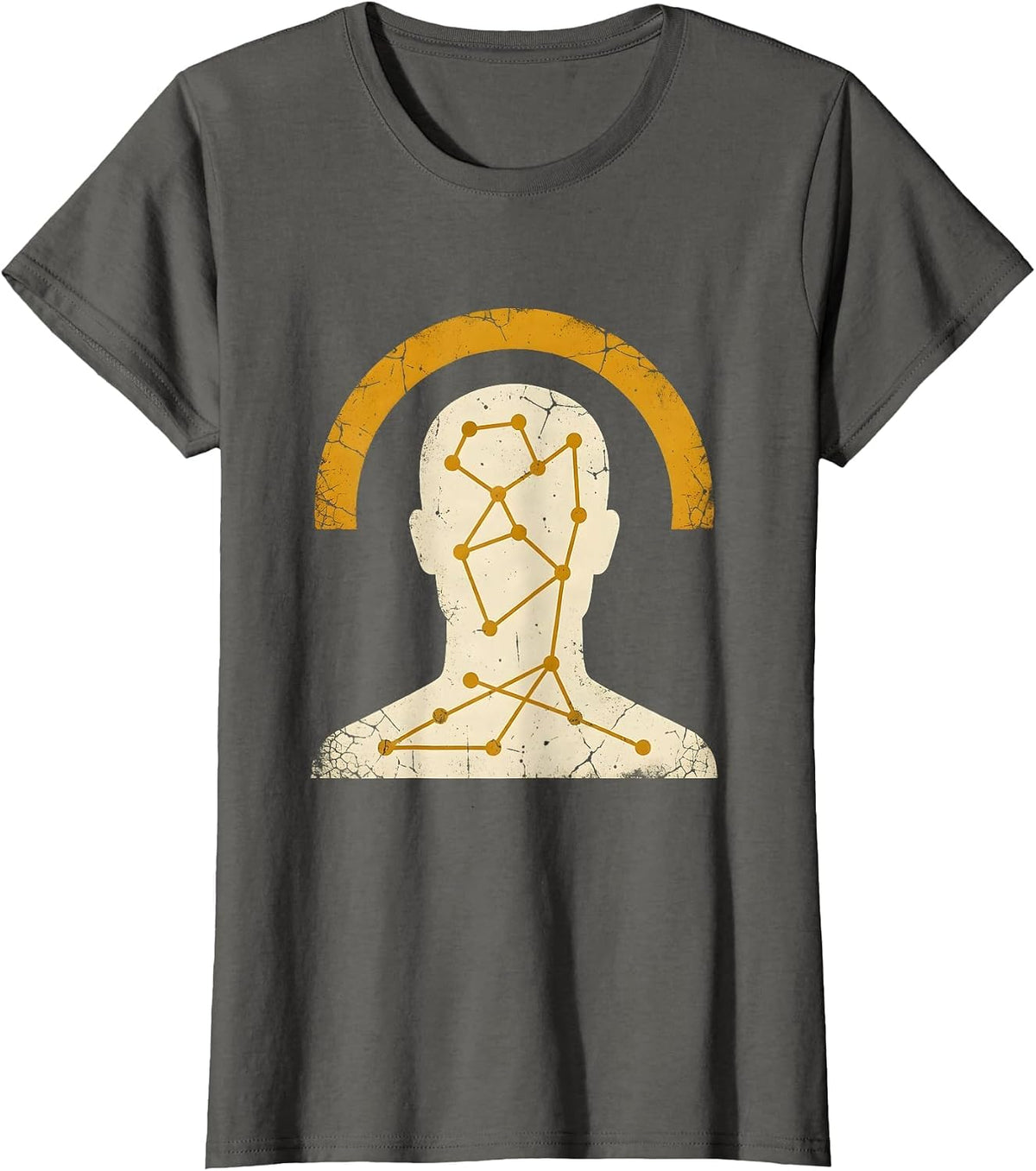 Women's Autism Constellation Silhouette Awareness Design T-Shirt - Asphalt Grey